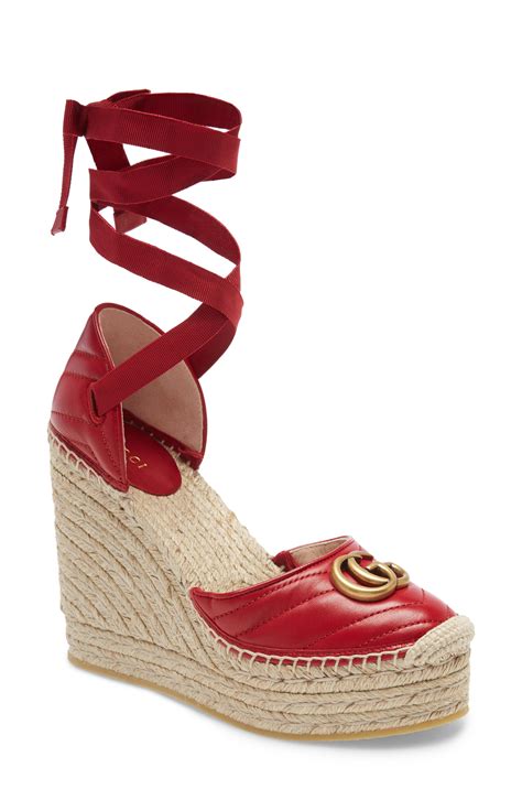 red gucci wedges|gucci wedges nordstrom.